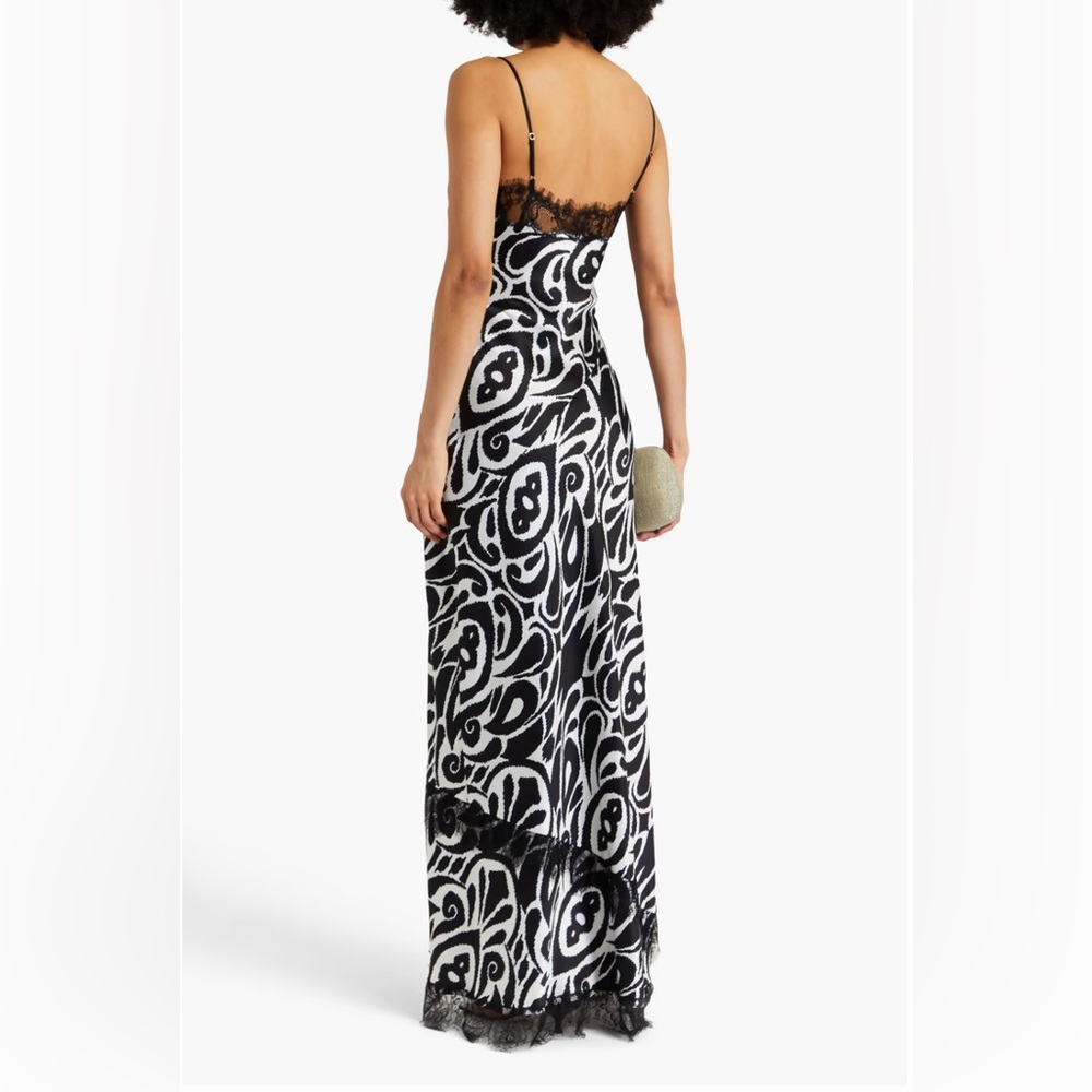 NICHOLAS Sage lace-trimmed printed satin maxi dress - Picture 4 of 11